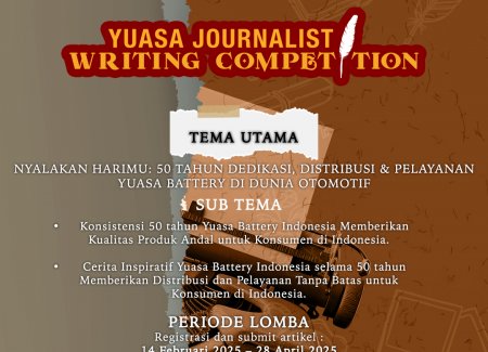 RAYAKAN ULANG TAHUN EMAS KE-50 YUASA GELAR KOMPETISI MENULIS UNTUK MEDIA