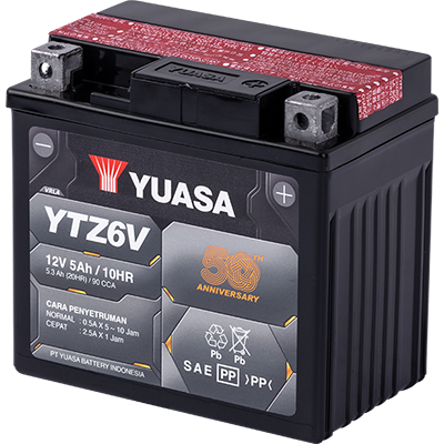 Aki Yuasa YTZ6-V untuk Yamaha Fazzio