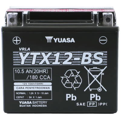 Aki Yuasa YTX12-BS untuk Triumph Scambler