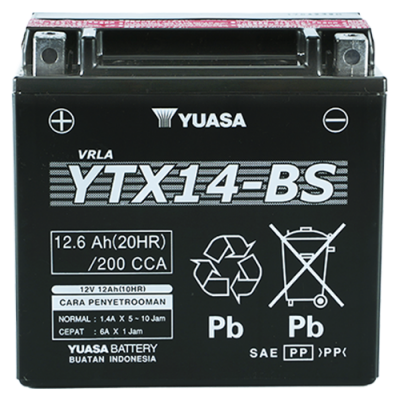 Aki Yuasa YTX14-BS untuk Honda C3