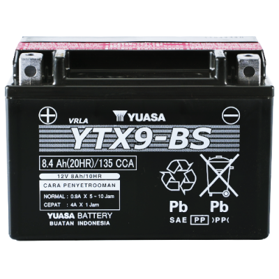 Aki Yuasa YTX9-BS untuk TVS Apache RTR 200 (2016)