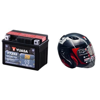 Aki Yuasa Bundling YTZ5S dan HELM Yuasa untuk Tossa Karisma (2003)